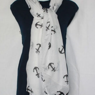 White Anchor Scarf