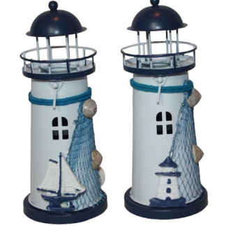 Lighthouse Metal Tea Light Set