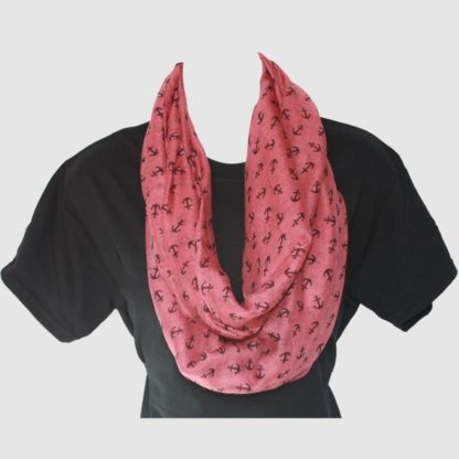 Mini Anchor Infinity Scarf Pink/Red