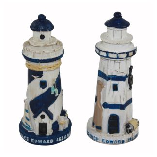 PEI Blue Lighthouse Figurines 2pcs