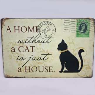 Cat House Metal Sign