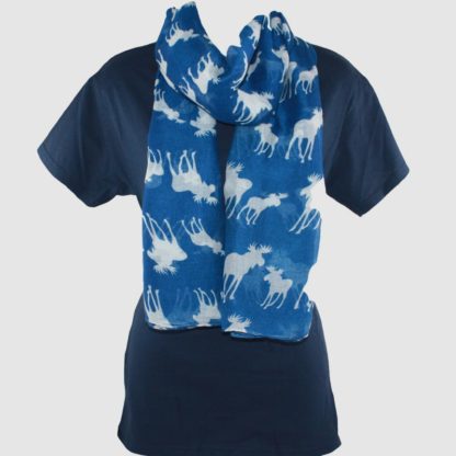 Moose Scarf Blue