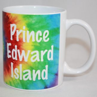 PEI Tie Dye Mug White Letters